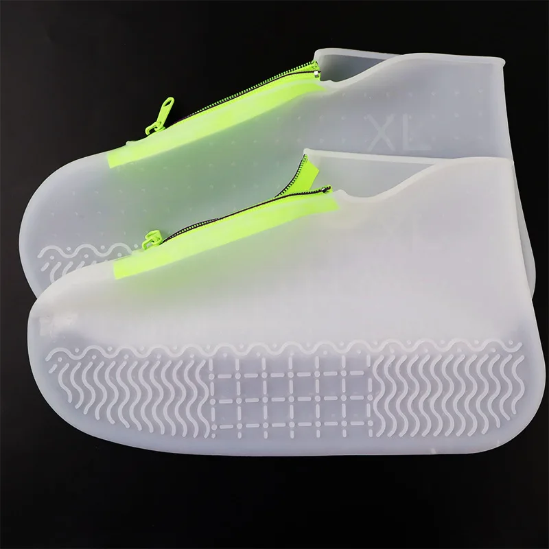 Copriscarpe con cerniera portatile copriscarpe impermeabili riutilizzabili Unisex copriscarpe in Silicone lavabile copriscarpe antipioggia scarpe