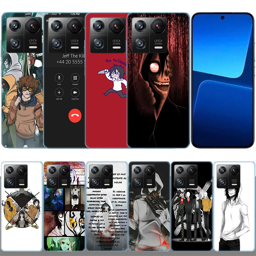 Anime Jeff The Killer Clear Luxury For Xiaomi Mi 13 12 12T Pro 11 Ultra 11T 11i 10 10T 9 9T 8 Lite 6X 5X A3 CC9E A2 A1 Phone Cov