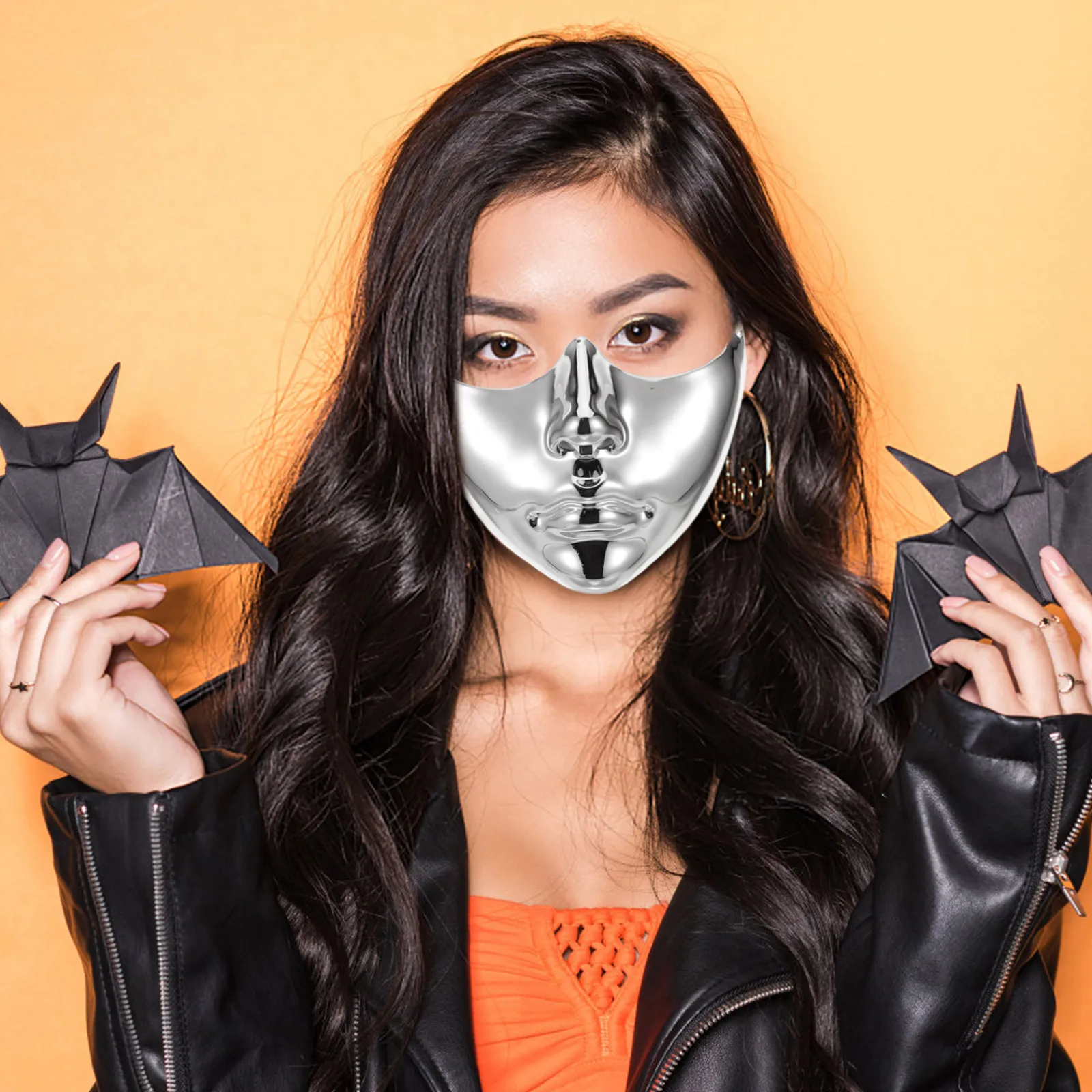 Máscara de media cara de estilo mecánico, cubierta de mascarada de plástico Punk para hombres y mujeres, fiesta, Carnaval, Cosplay, Mardi Gras, club nocturno