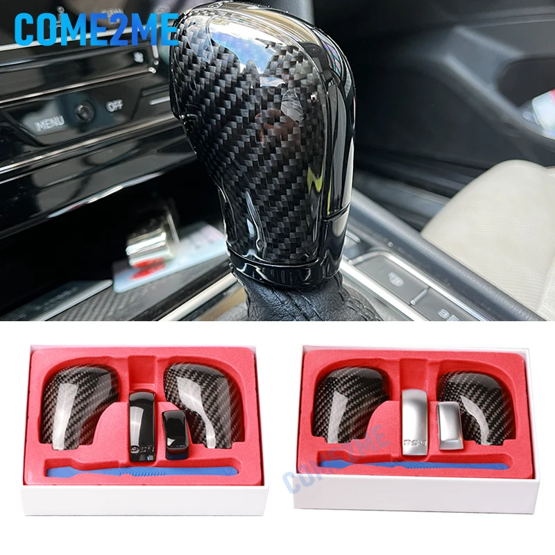 Carbon Fiber DSG gear Knob cover shifter trim for VW Golf 7 GTI R Tiguan Passat B7 B8 CC R20 Scirocco Jetta MK6 GLI interior