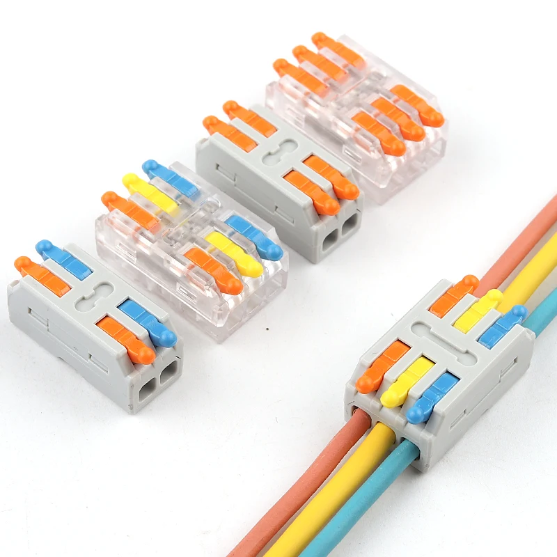 

5/10PCS Mini SPL-222 28-12AWG Universal Compact Conductor Spring Splicing Docking Wire Cable Connector Push-in Terminal Block