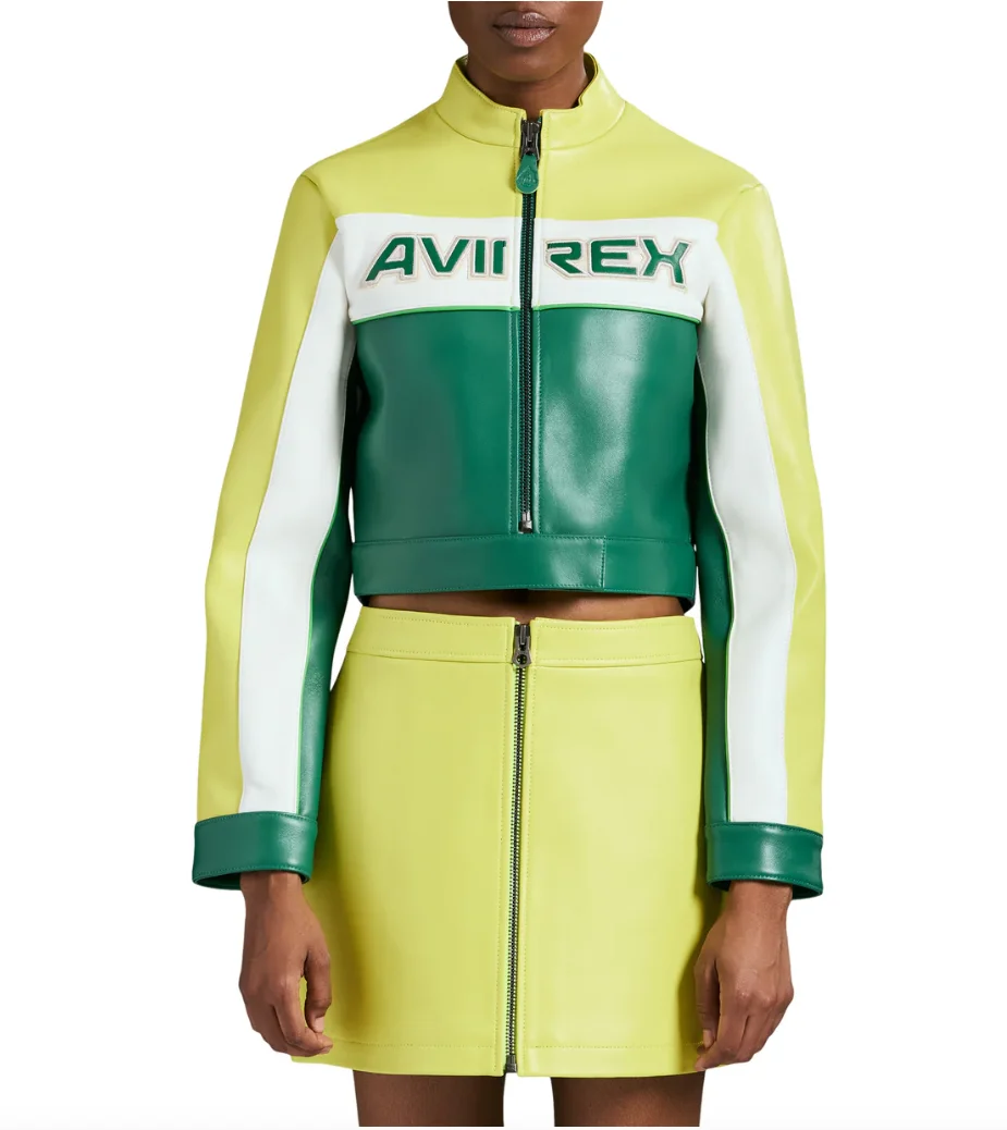 AVIREX 2025 Spring New France Imported Lamb Leather Women's Fashion Sports Casual Genuine Leather Jacket US Size Clothing tops