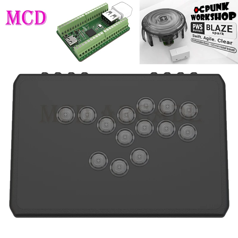 Punk Workshop R14 Leverless Arcade Fighting Controller HitBox PWS