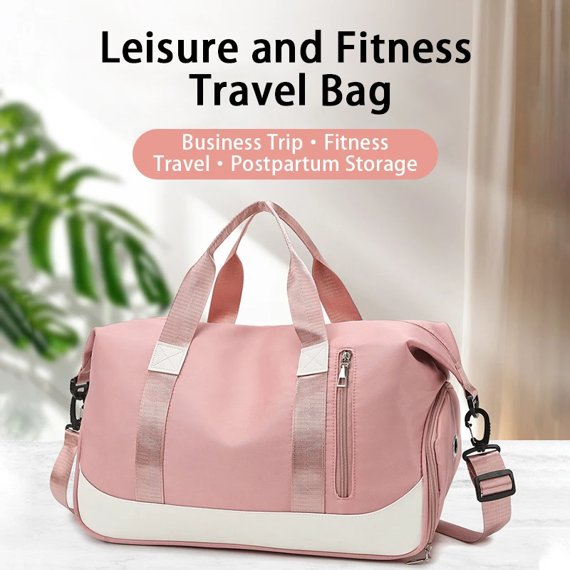 

Fashionable Sports And Leisure Fitness Bag With Dry Wet Separation Lightweight Handheld Boarding Bag Outdoor Travel Clothing Sto