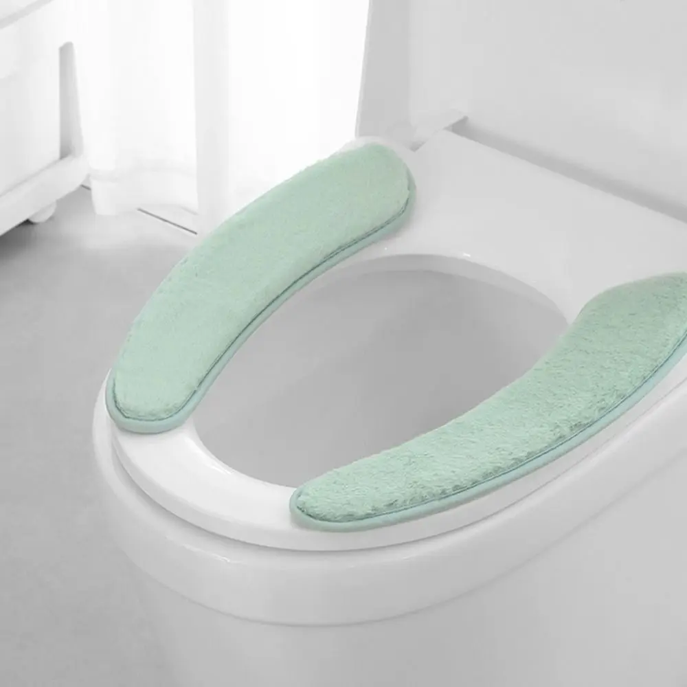 Washable Toilet Seat Filling Bathroom Mat Reusable Warm Plush Toilet Sticker Toilet Seat Covers Seat Cover Universal