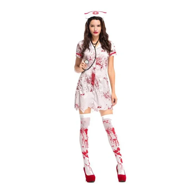 

Adult Ghost Nurse Halloween Costume For Women
