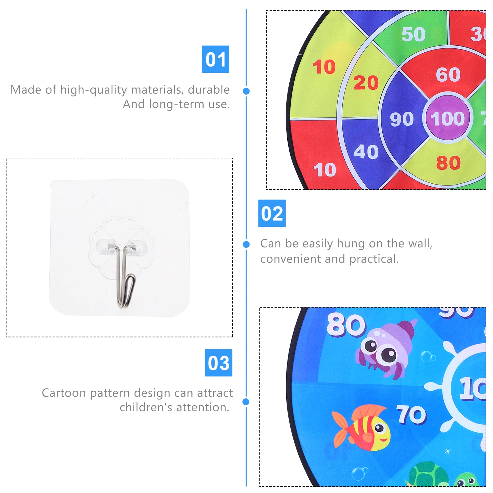 両面粘着ダーツボードおもちゃ子供スポーツゲーム耐久性のある投げるディスクターゲット練習楽しい教育ギフト