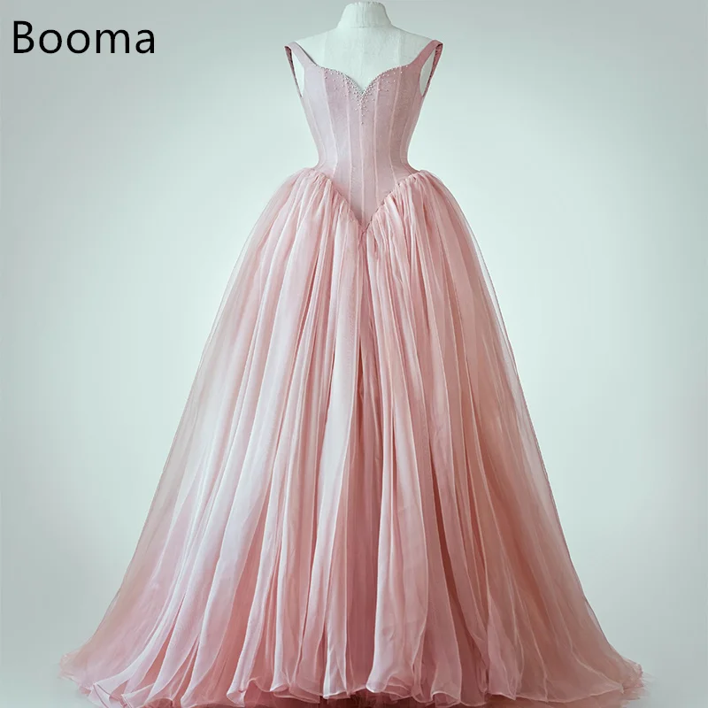 

Booma A-Line Princess Prom Dresses Formal Gowns for Women Pearls Long Sleeveless Pleat Evening Dress Customized 2025