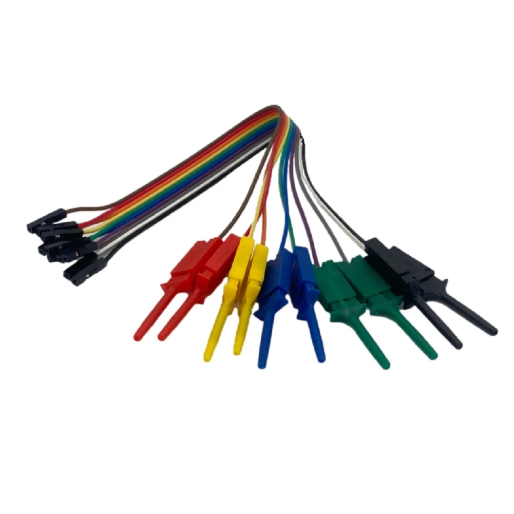 10 Needle Hook Clip Line Black/blue/red/green/yellow High Efficiency Plastic Metal Logic Analyzer Equipment 5 Colors