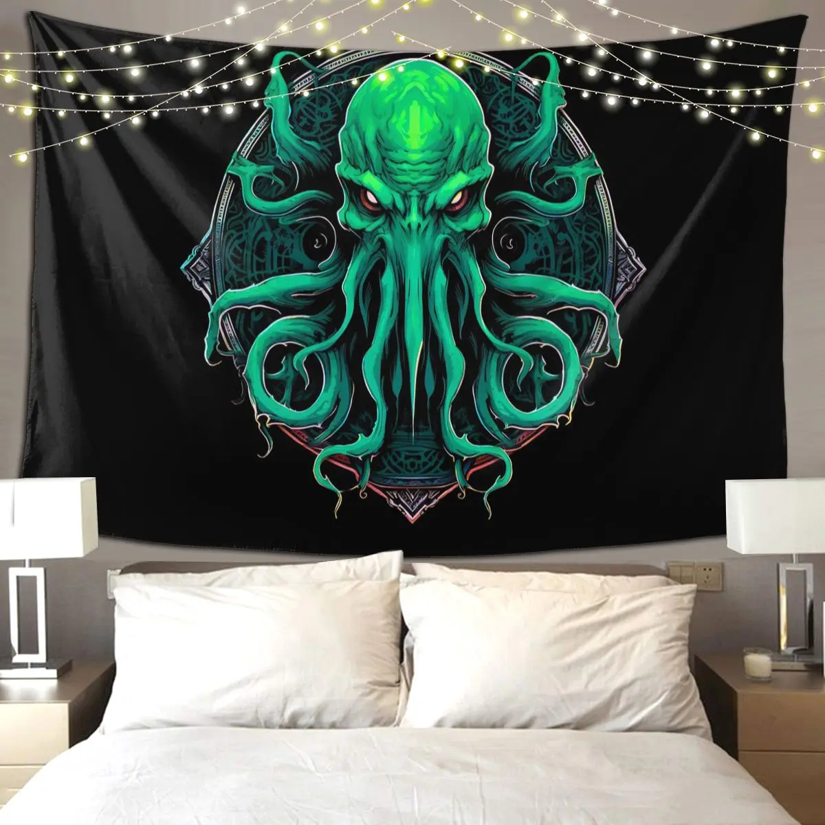 Great Cthulhu Tapestry Art Wall Hanging Aesthetic Home Decoration Tapestries for Living Room Bedroom Dorm Room