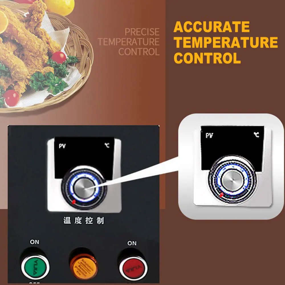 Freidora eléctrica comercial de 16L, freidora con separación de aceite y agua, freidora de gran capacidad para freír Fritters, freidora sin aceite cecotec