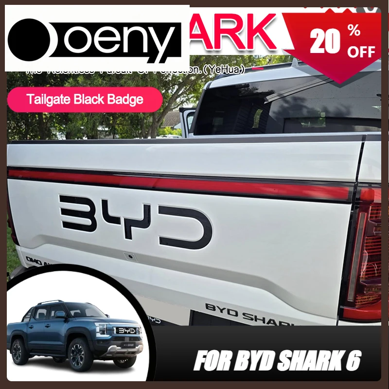 

Fit For BYD Shark 6 Trunk Standard 3D Badge Logo Sticker Glossy Black Sticker Decoration Automobiles Parts Accesorios Para