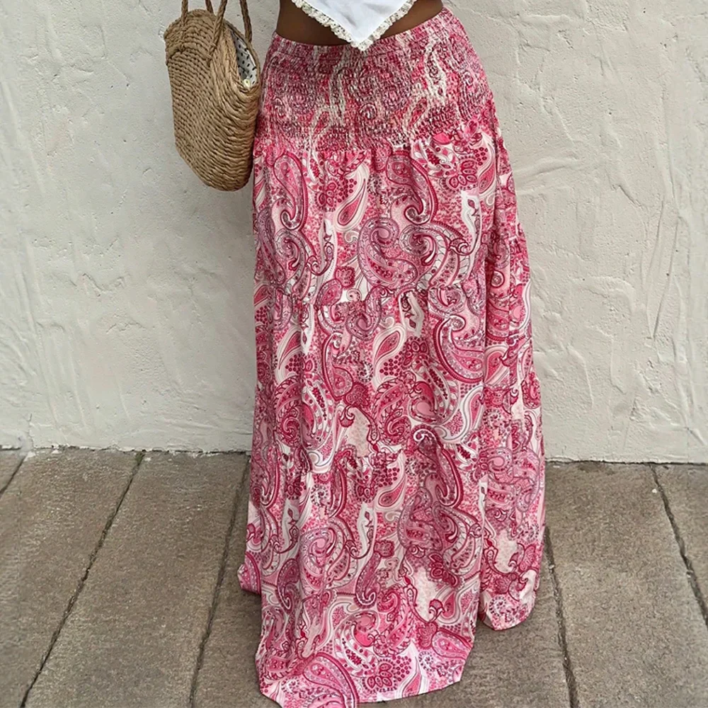 

CPSYMYM Skirts Summer Elegant Fashion Korean Retro Vintage Natural Waist A-Line Maxi Business Skirts For Women