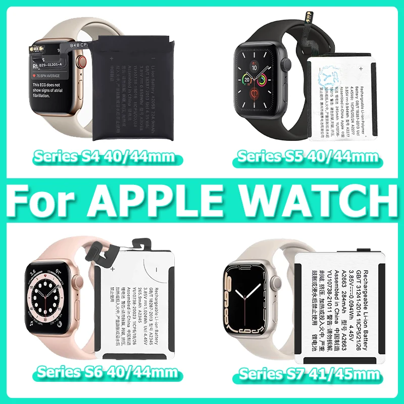 Brand New Replace iWatch Battery For Apple Watch Series SE 7 6 5 4 Bateria For IWatch S4 S5 S6 S7 40/41/44/45MM + Kit Tools