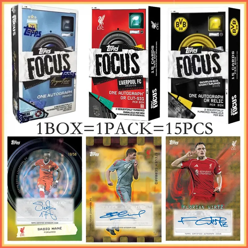 Cartões Topps Originais 2025-2026 do Time de Futebol Liverpool Argentina Telmund, Caixa de Cartões Rara com Assinatura de Estrela, Coleção Limitada