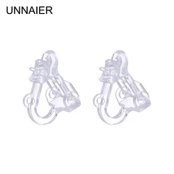 UNNAIER New Transparent Plastic Resin Pain Relief Ear Clip For Women Without Piercing Earrings Making Supplies