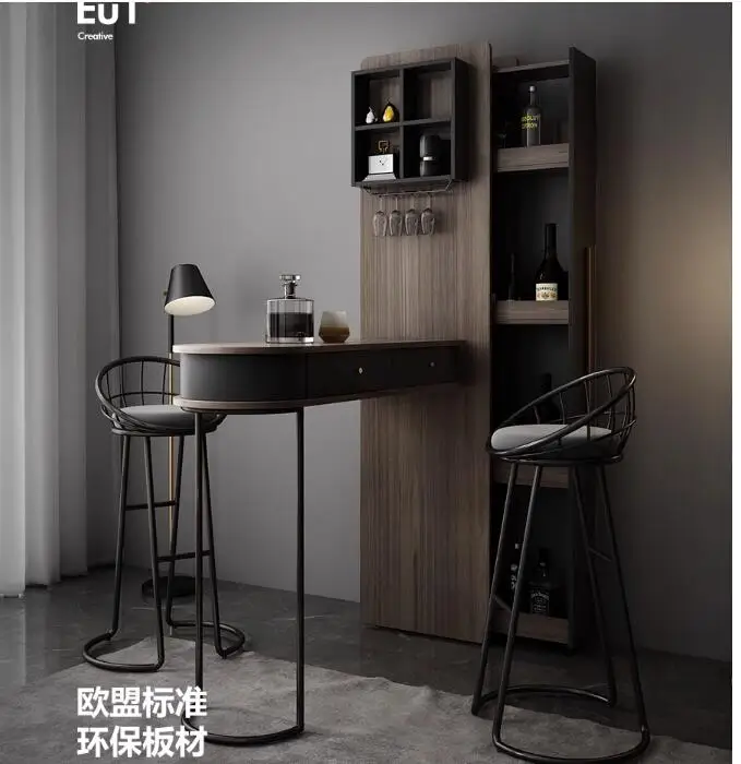 

Telescopic bar table against the wall modern simple family living room partition bar wine cabinet