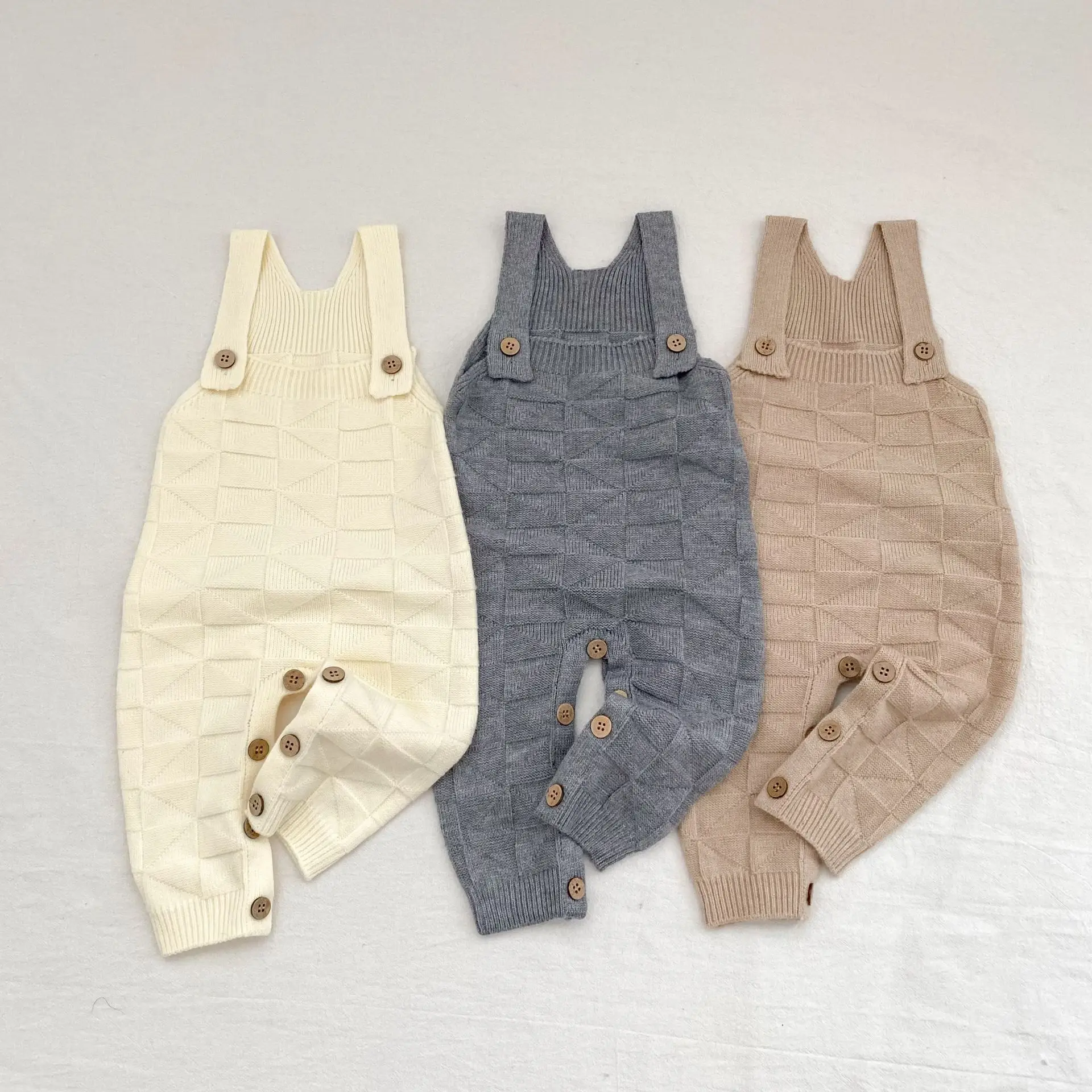 0-24M Newborn Kid Baby Boy Girl Autumn Winter Clothes Knit Sweater Romper Sleeveless Loose Jumpsuit Thick Warm Outfit