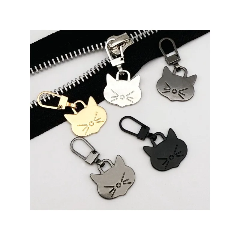 

6 packs of random colors, detachable metal zipper pull tabs down jacket bag small hole universal universal pull lock head