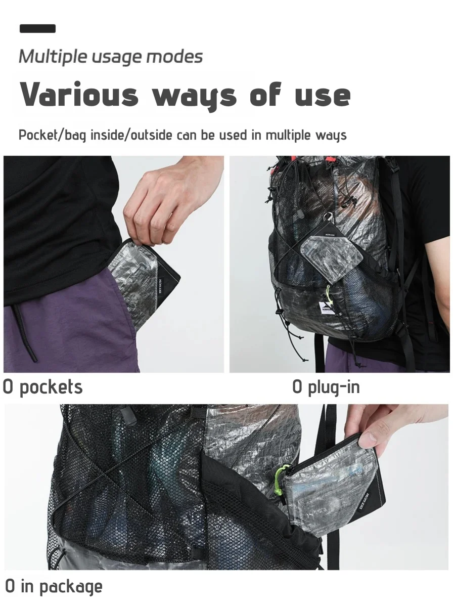 OCE GEAR Lightweight Wallet Ultra Light Waterproof Coin Purse Card Holder Durable Small Zipper Pouch Outdoor Camping Travel Gear