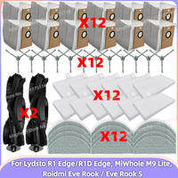 Fit For ( Lydsto R1 Edge/R1D Edge, MiWhole M9 Lite, Roidmi Eve Rook/Eve Rook S ) Parts Dust Bag Filter Dust Bag Main Side Brush