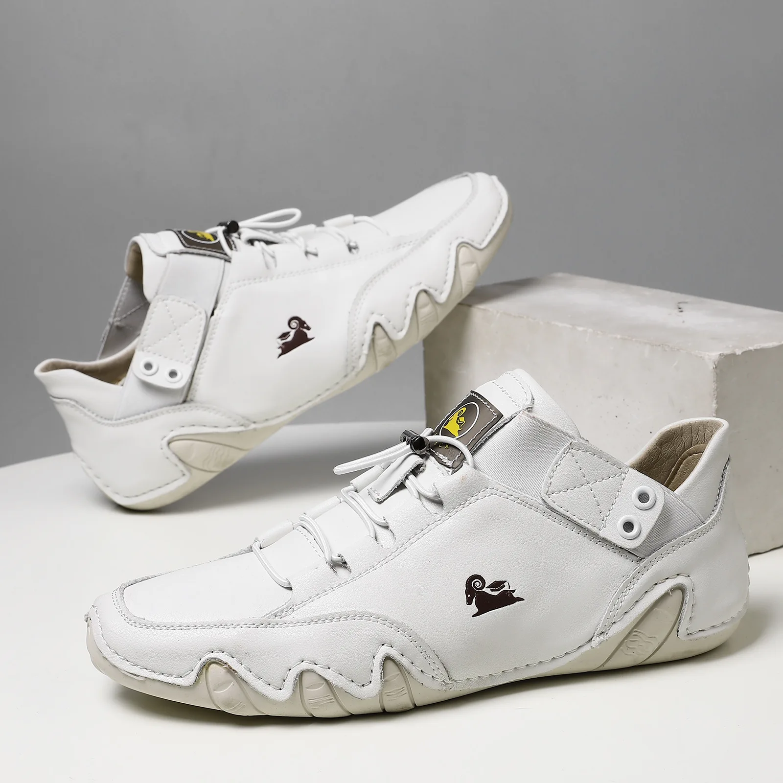 

Ботинки большого размера, повседневные высокие мужские ботинки oes, весна-лето, трансграничные ор, резиновая подошва из кожи свиньи Thiened