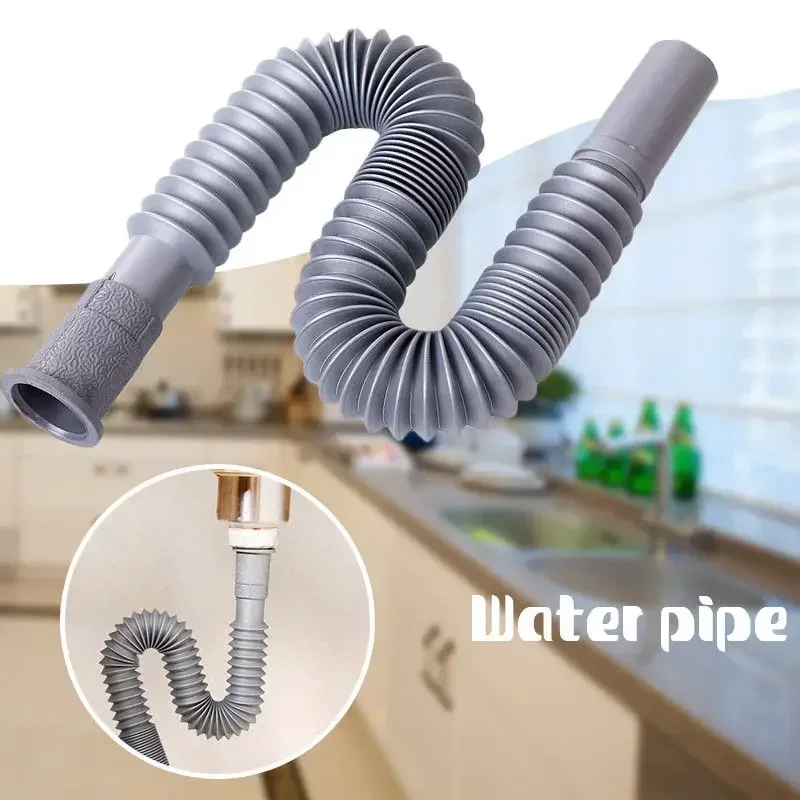 1PC Universal Plastic Flexible Kitchen Basin Strainer Sink Extension Washbasin Drain Hose Pipe For Bathroom Kitchen NEW