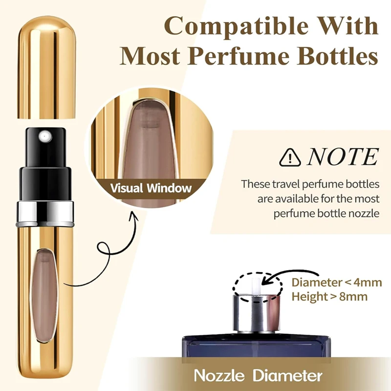 1/3/5/10Pcs Perfume Bottle 5ml Refillable Bottle with Spray Pump Empty Cosmetic Containers Travel Atomizer Bottle