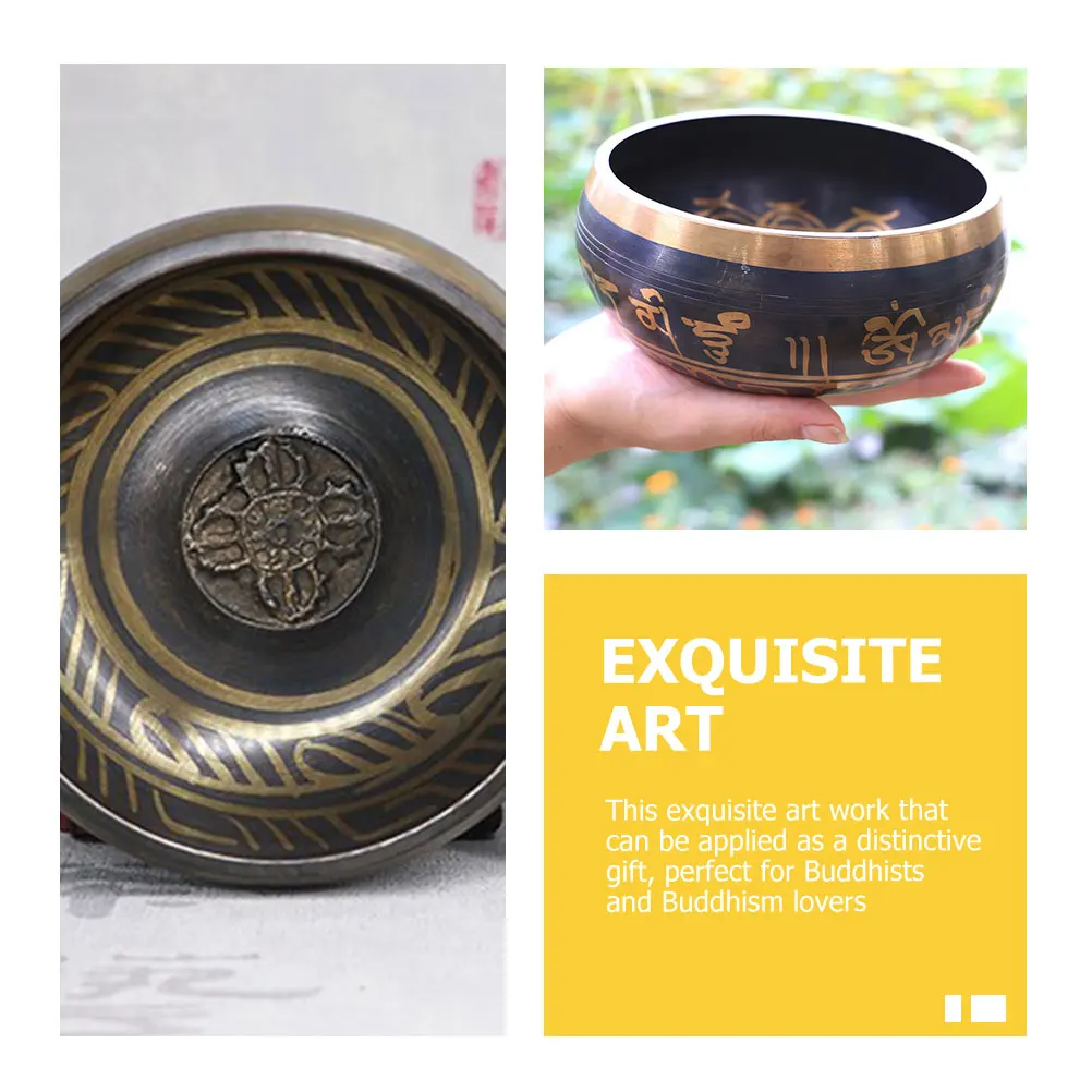 

1Set Singing Bowl Buddha Chanting Bowl Meditation Accessory Perfect for Relaxation Singing Bowls Set Buddhism Supply