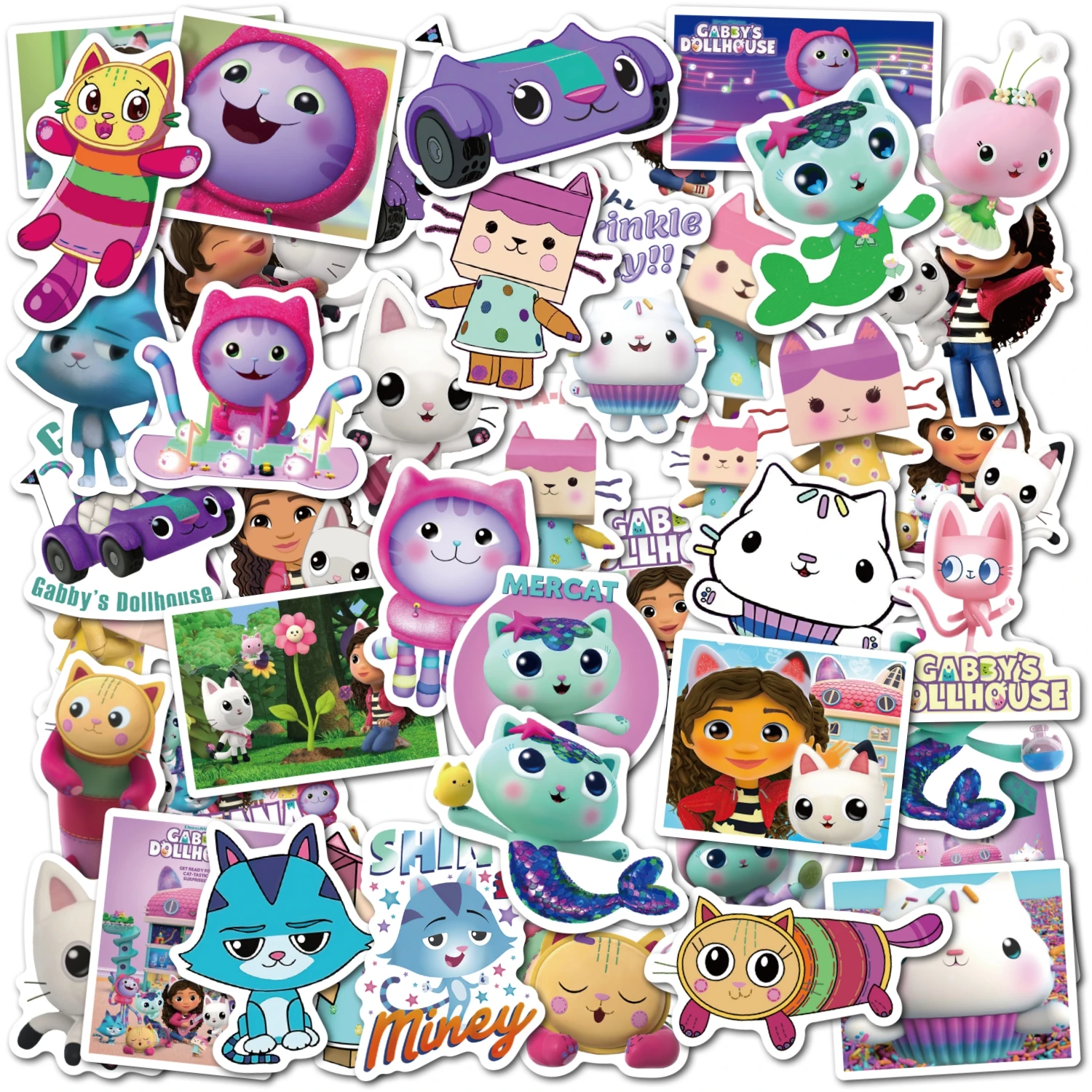 10/50Pcs Cute Gabbys Dollhouse Stickers Cartoon Decal Children Stickers Laptop Luggage Graffiti Skateboard Fridge Phone Gift Toy