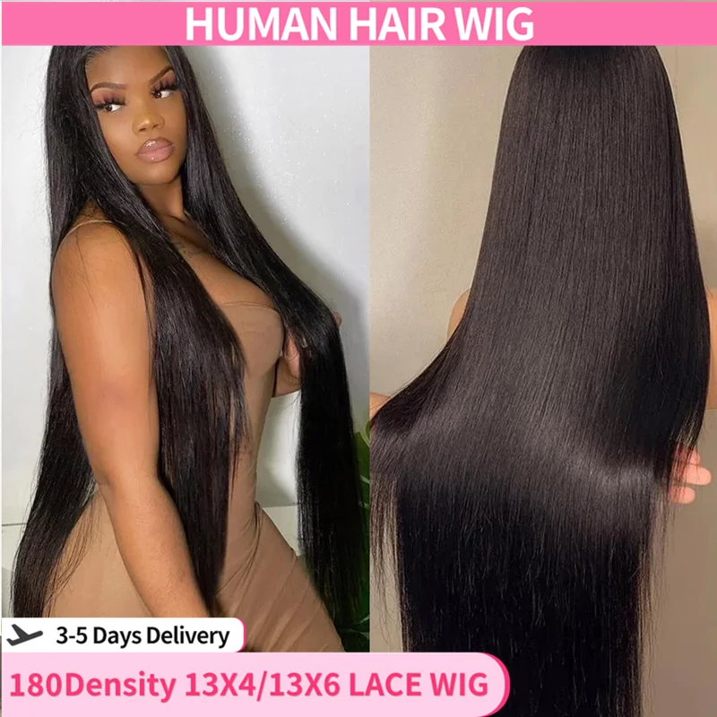 180 Density 13X6 Hd Lace Frontal Wig 30 38 Inch Straight Lace Front Wigs Human Hair 13X4 Lace Front Human Hair Wig For Women