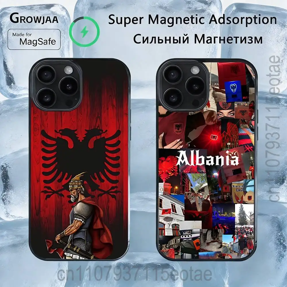 

Albanian Albania flag For IPhone 17,16,15,14,13,12,11,Pro,Max,Plus,Mini,SE4,E Protective Magnetic Case Cover