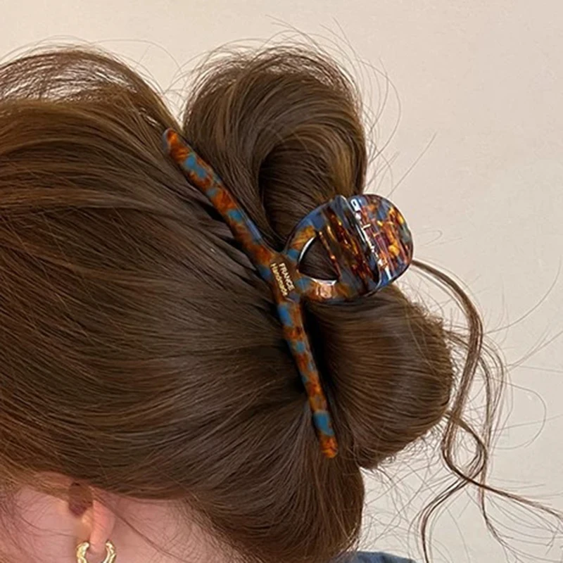 Pinzas para el cabello de ácido acético de la serie coreana para mujer, Clip de tiburón grande de gama alta, volumen del cabello en la parte posterior de la cabeza, accesorio múltiple de regalo