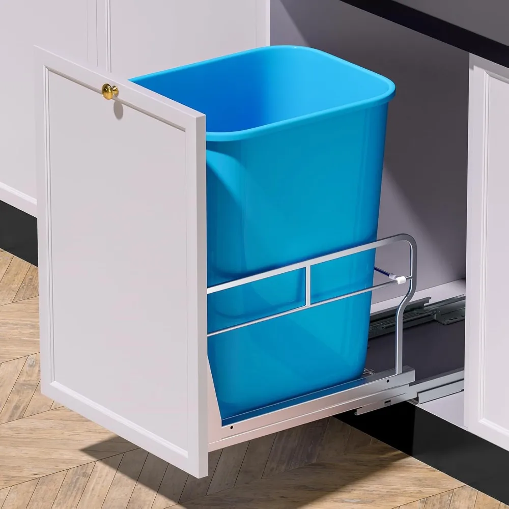 

Pull Out Trash Can Under Cabinet with Soft-Close Slides,Heavy Duty Under Sink Trash Can Kit for Kitchen,Garbage Can Not Included