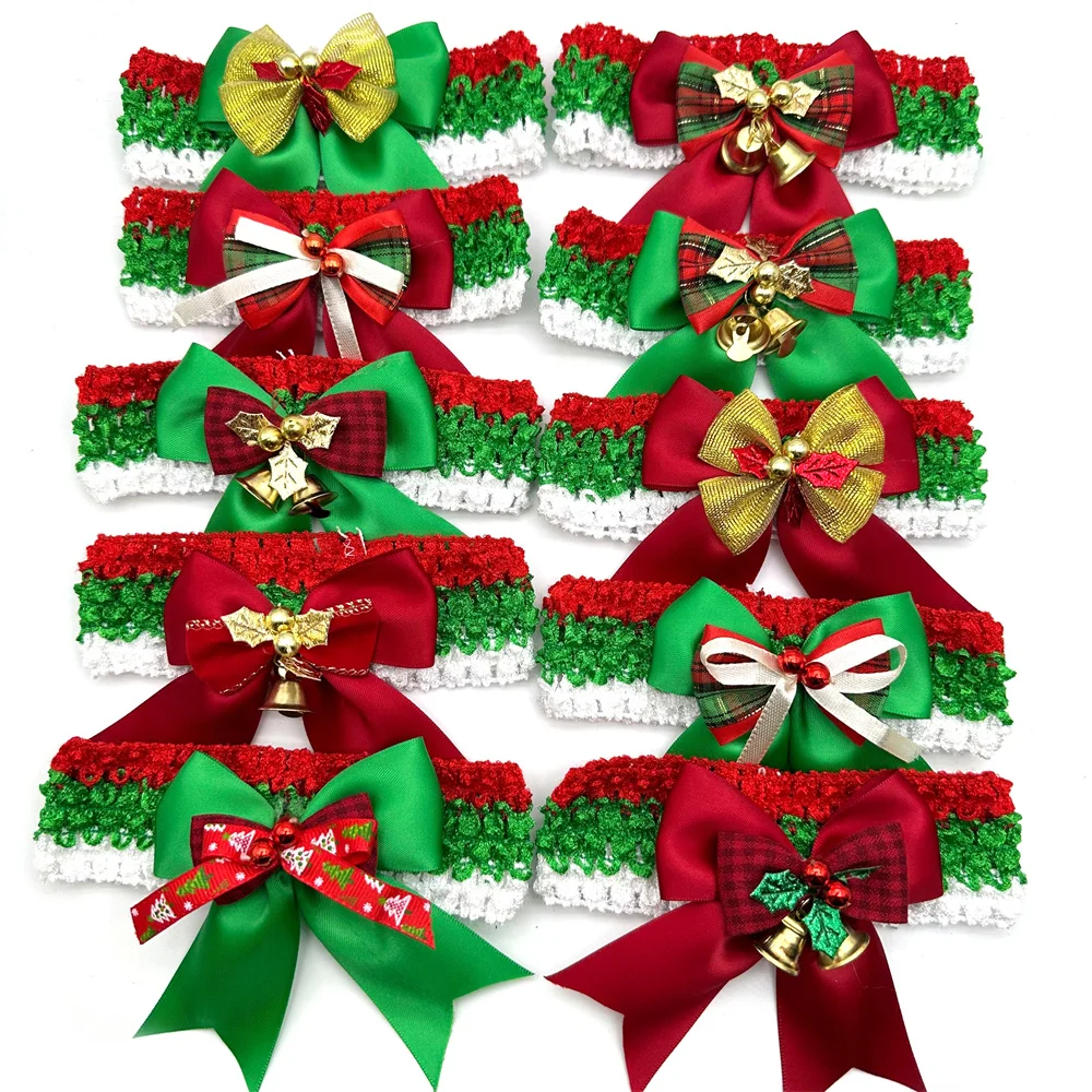 30/50 Stück Hunde-Fliege für Haustiere, Weihnachts-Hundeschleife, elastische Welpen-Halsbänder, Katzenhalsketten, Haustierpflege-Zubehör für Hunde – Detail 3