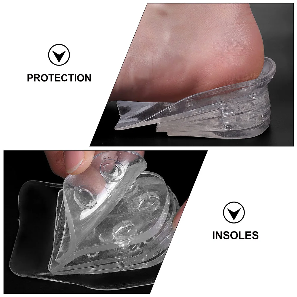

1Pair Scientific Design Height Insoles Detachable Shock Absorbing Sweat Absorbing Invisible Increasing Insoles