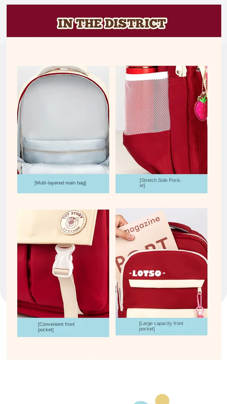 Disney Leisure Girl School Bag Frozen Grade 3-6 Middle High Student Shoulder Orthopedic Backpack Large Capacity Light Mochilas