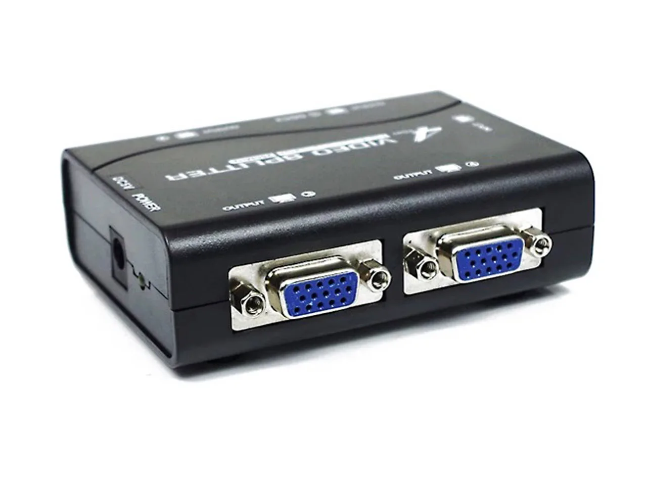 

VGA Splitter 1 In 4 Out, 2/4 Monitor 250MHz VGA Video Split Hub Duplicator 1920x1400,DDC2 Support w/ Power Adapter