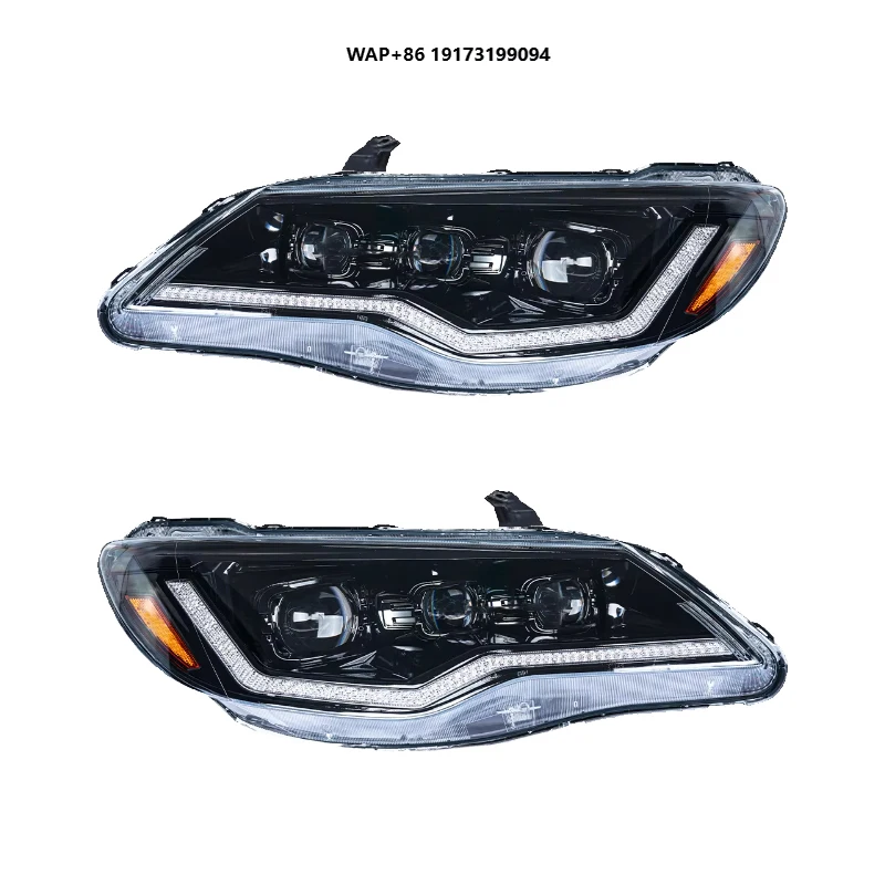

for-Honda Civic CIIMO FD2 2006 2012 Head Lamp Headlight Upgraded LED Car Accessories DRL Head Light 3 Lens Front Light