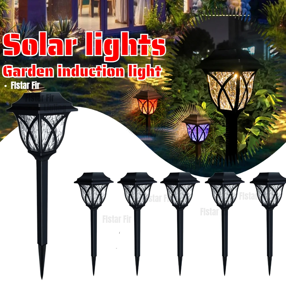 

2pcs/Lot Led Solar Lawn Lights Outdoor Waterproof Warm Light Garden Decoration Lamp For Walkway Path Villa Yard Driveway