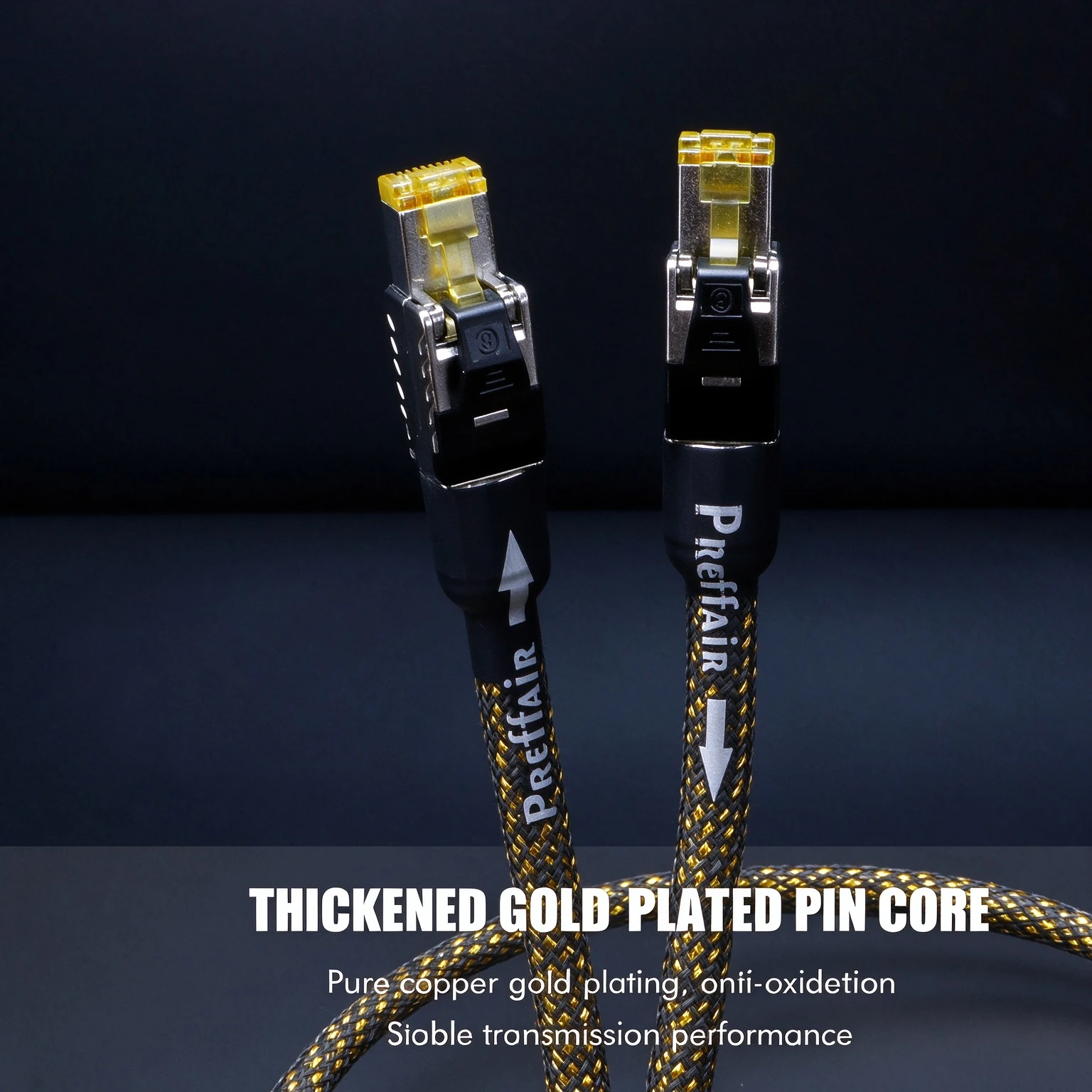 HIFI Ethernet Cable Cat8 OCC Silver Lan Cable RJ45 Connector Network Cord 40Gbps Speed Transmission Patch Wire for LP TV Router