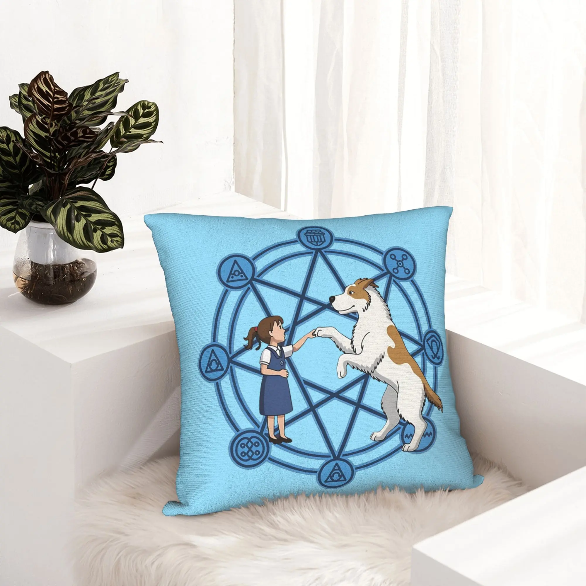 Fullmetal Alchemist Pillowcase Printing Fabric Cushion Cover Decorative Japanese Anime Throw Pillow Case Cover Home Square 40X40
