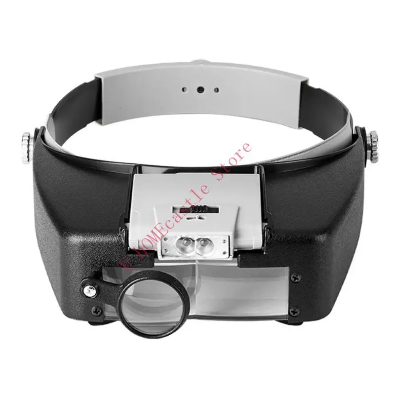 

63HF Head-Mounted 1.5X 3X 8.5X 10X EyewearMagnifier with LED IlluminatedsHeadband Glasses for Jewelry Watch Repair