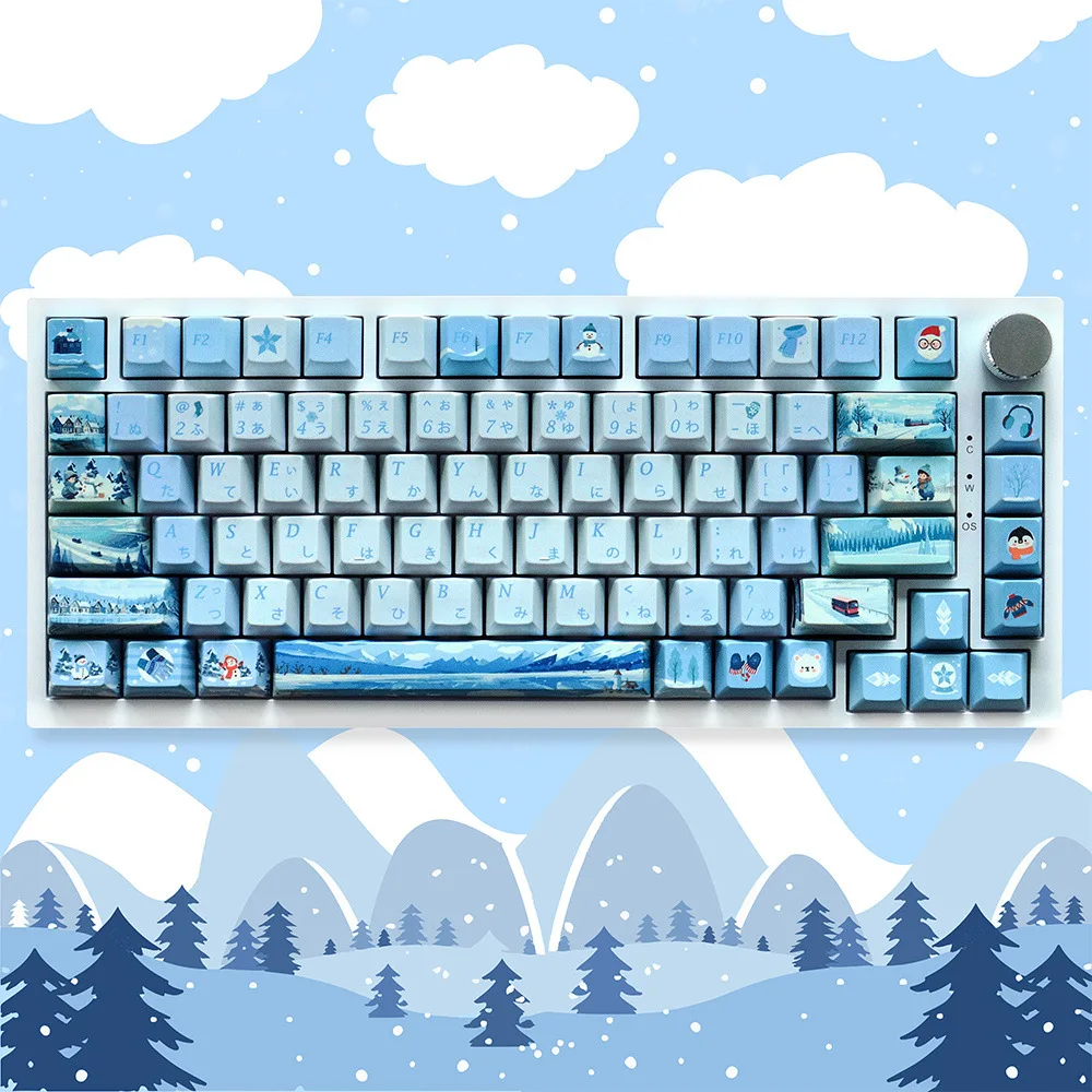 Winter Warm Sun Keycaps Winter Joys Sublimation PBT Keycaps for Mechanical Keyboards