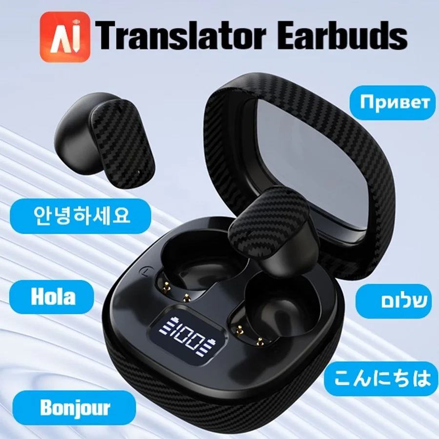 Real Time AI Translator Mini Earbuds Noise Cancelling Light as Nothing Ai Powered Translation Earphone For Talk Travel