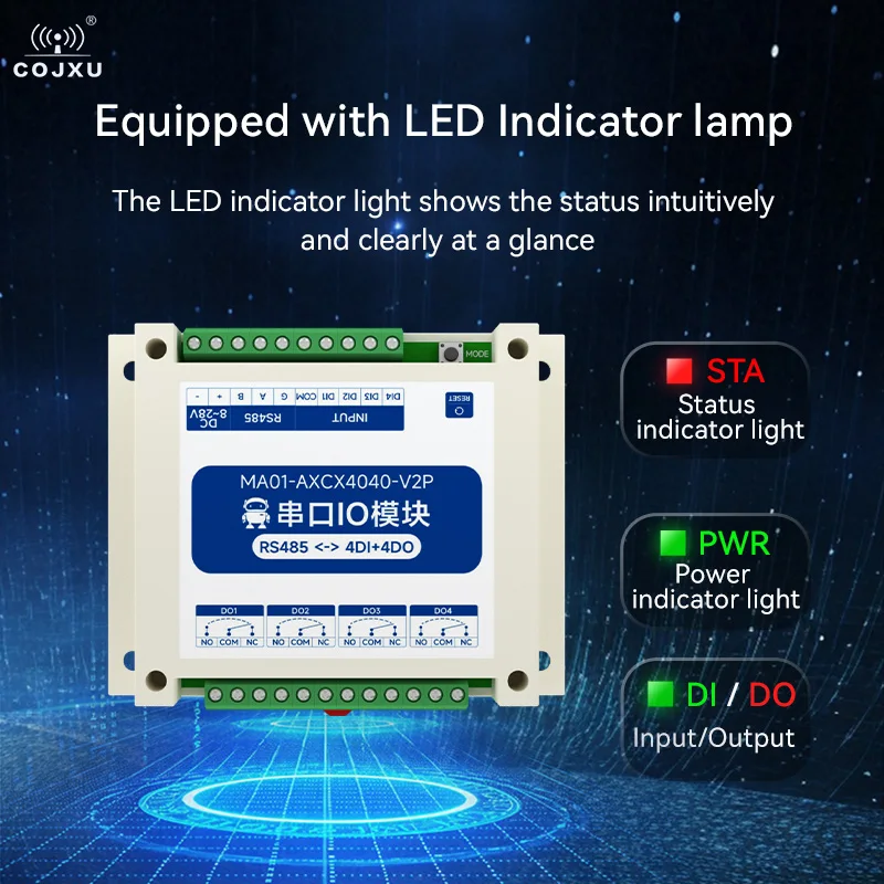 Сетевой модуль последовательного ввода-вывода RS485 Протокол Modbus RTU DI/DO CDEBYTE MA01 НОВАЯ серия Изоляция Направляющая промышленного класса