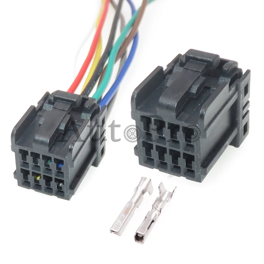 1 Set 8 Hole Car AC Assembly Unsealed Connector 174044-2 Automotive Window Lifter Cable Harness Socket Auto Accessories