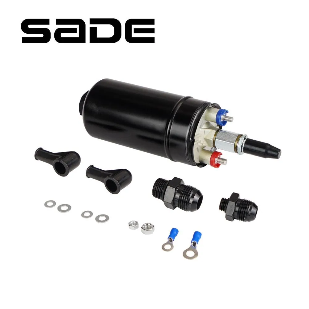 High Performance EFI 400LPH Power Flow Inline External Fuel Pump OE Number 0580 254 044 E85 380 Black Short Type FP-1036-BK