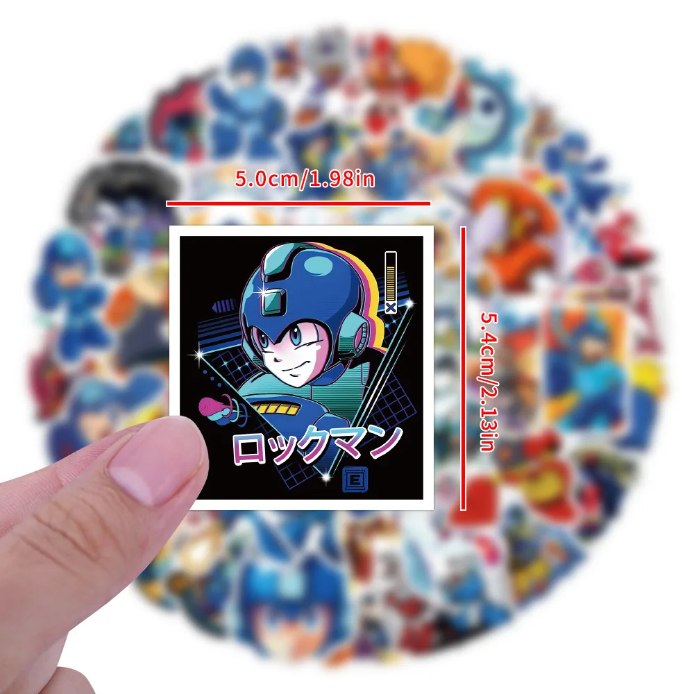 60Pcs/Set  Mega-Man Graffiti Sticker Toys DIY Notebook Motorcycle Skateboard Phone Waterproof Cartoon Sticker Packs