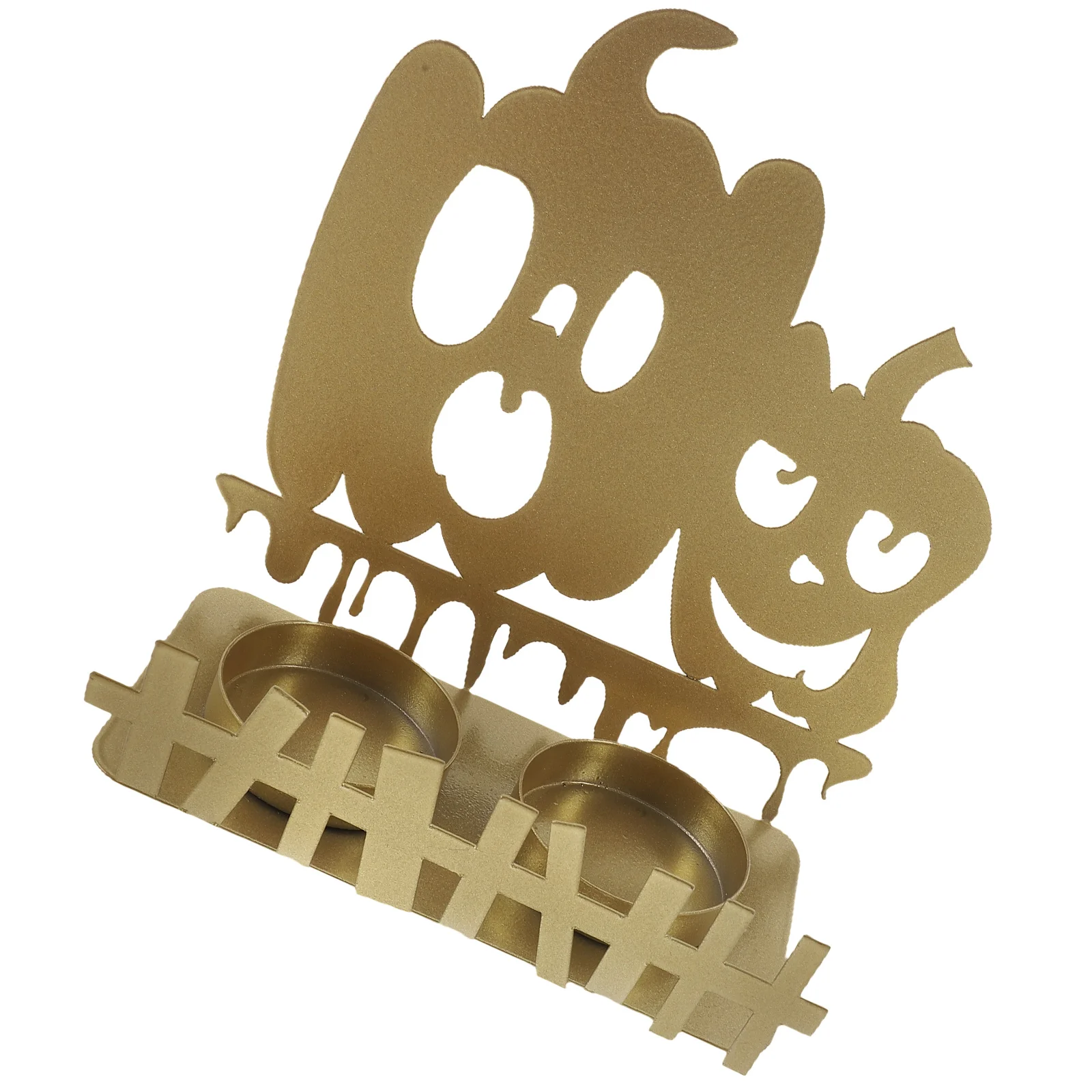 

Halloween Pumpkin Metal C Holder Ghost Projection Iron Tealight Tray Party Halloween Tealight C Holders Scene Decoration